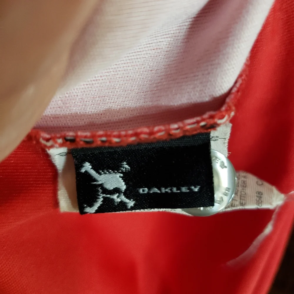 Oakley Men Med Polo Short Sleeve Red/grey Light Weight